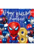 Spiderman Örümcek Adam Balon Set Balon Folyo Set Spiderman Konsept Doğum Günü Set Yaş Balon - 1
