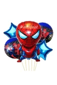 Spiderman Örümcek Adam Balon Set Balon Folyo Set Spiderman Konsept Doğum Günü Set Yaş Balon - 1