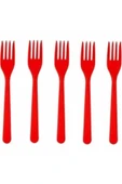 Plastik Çatal 25'li Kırmızı - 1