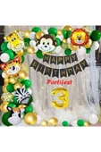 Safari Hayvanlar 3 Yaş Balon Set Safari Konsept Helyum Balon Set Safari Doğum Günü Set thumbnail 1