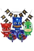 Pijamaskeliler Yaş Balon Seti Pjmasks Konsept Helyum Balon Set Pijamaskeli Doğum Günü Set thumbnail 1