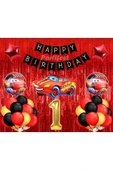 Arabalar 1 Yaş Balon Seti Cars Konsept Helyum Balon Set Şimşek Mcqueen Doğum Günü Set thumbnail 1