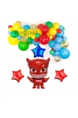 Pijamaskeliler Yaş Balon Seti Pjmasks Konsept Helyum Balon Set Pijamaskeli Doğum Günü Set thumbnail 1
