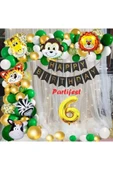 Safari Hayvanlar 6 Yaş Balon Set Safari Konsept Helyum Balon Set Safari Doğum Günü Set - 1