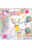 Unicorn Konsept 1 Yaş Balon Doğum Günü Set Tek Boynuzlu At Unicorn Yaş Balon Set thumbnail 1