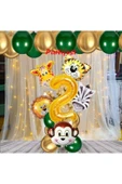 Safari Hayvanlar 2 Yaş Balon Set Safari Konsept Helyum Balon Set Safari Doğum Günü Set - 1