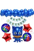 Pijamaskeliler Yaş Balon Seti Pjmasks Konsept Helyum Balon Set Pijamaskeli Doğum Günü Set thumbnail 1