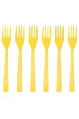 Plastik Çatal 10 Adet Sarı Renk - 1