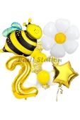 Bee Arı ve Papatya Konsept 2 Yaş Balon Set Bee Arı ve Papatya Tema Parti Doğum Günü Parti Balon Set thumbnail 1