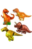 Orman Tema Jurassic Park Dinozor Konsept Yeşil Rakam Balon 9 Yaş Dev Balonlu Doğum Günü Balon Set - 2