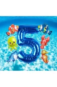 Okyanus Hayvanları 5 Yaş Doğum Günü Balon Set Deniz Canlıları Köpek Balığı Ahtapot Kırmızı Balık Set thumbnail 1