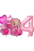 Barbie 4 Yaş Balon Seti Barbie Konsept Parti Barbie Pembe Doğum Günü Balon Seti thumbnail 1