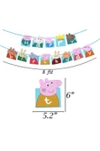 Peppa Pig Happy Birthday Banner ve Balon Doğum Günü Parti Seti Peppa Pig Flama - 4