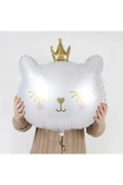 Beyaz Kedi 7 Yaş Doğum Günü Balon Set White Cat White Kitty Konsept Parti Balon Set Beyaz Kedi Tema thumbnail 2