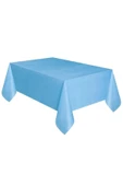 Masa Örtüsü ve Eteği Set Plastik Mavi Renk Masa Örtüsü Pembe Renk Metalize Sarkıt Masa Eteği Set - 2