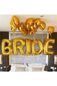 Gold Renk BRİDE Balon Set Bekarlığa Veda Bride To Be Konsept Altın Renk Balon Set 76 cm Harf Balon thumbnail 1