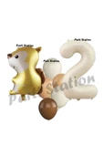 Woodland Sincap Balon 2 Yaş Balon Set Sincap Balon ve Krem Rakam Balon Demeti Doğum Günü Seti thumbnail 1