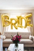 Gold Renk BRİDE Balon Set Bekarlığa Veda Bride To Be Konsept Altın Renk Balon Set 76 cm Harf Balon thumbnail 5