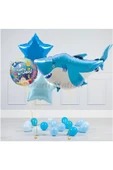 Deniz Okyanus Canlıları Konsept Köpek Balığı Balon Set Shark Balloon Doğum Günü Set thumbnail 1
