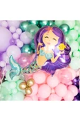 Deniz Kızı Konsept Mermaid Deniz Kızı 8 Yaş Balon Set ve Mor Rakam Balon Doğum Günü Parti Balon Set thumbnail 2