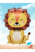 1 Adet Safari Konsept Sevimli Aslan Folyo Balon Lion Balloon 100 cm thumbnail 5