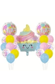Pastane Şeker Cupcake Konsept Doğum Günü Balon Set İce Cream Tema Doğum Günü Balon - 1