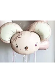 Sevimli Pembe Fare Folyo Balon Hamster Fare Konsept Folyo Balon 1 Adet 68x59 cm thumbnail 2