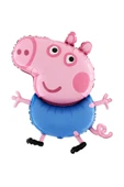 Peppa Pig Konsept 1 Yaş Yıldız Balon Set Pembe Domuz Peppa Pig George Tema Doğum Günü Folyo Balon - 5