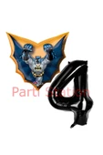 Batman 1 Yaş Siyah Rakam Balon Set Yarasa Adam Batman Doğum Günü Parti Balon Set thumbnail 1