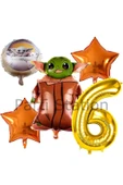Star Wars Yoda 6 Yaş Balon Set Yıldız Savaşları Yoda Konsept Doğum Günü Balon Set - 1
