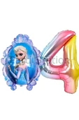 Frozen Elsa Konsept 4 Yaş Renkli Balon Set Karlar Ülkesi Tema Doğum Günü Folyo Balon Set thumbnail 1