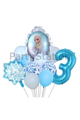 Frozen Elsa 3 Yaş Balon Set Karlar Ülkesi Elsa Konsept Doğum Günü Folyo Balon Set thumbnail 1