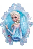 Frozen Karlar Ülkesi Elsa Anna Portre Folyo Balon 1 Adet 85 cm Çift Yönlü Frozen Elsa Anna Balon - 1
