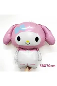 Sanrio Kuromi Melody 6 Yaş Balon Set Anime Hello Kitty Kuromi Melody Konsept Doğum Günü Balon thumbnail 2