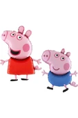Peppa Pig Konsept 6 Yaş Yıldız Balon Set Pembe Domuz Peppa Pig George Tema Doğum Günü Folyo Balon thumbnail 2