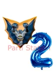 Batman 2 Yaş Lacivert Rakam Balon Set Yarasa Adam Batman Doğum Günü Parti Balon Set - 1