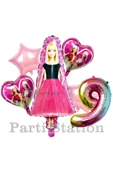Barbie 9 Yaş Balon Set Barbie Konsept Doğum Günü Folyo Balon Set thumbnail 1