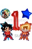 Anime Dragon Ball 1 Yaş Balon Set Son Goku ve Vegeta Balon  Dragon Ball Konsept Doğum Günü Balon - 1