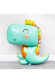 Sevimli Dinozor Konsept Yeşil  5 Yaş Balon Set Jurassic Dinozor Tema Doğum Günü Folyo Balon Set thumbnail 2