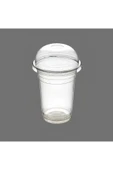 Plastik Şeffaf Bardak Kapaklı Milkshake Bardağı Kahve Bardağı Soğuk Içecek Bardağı 400-450ml 30 Adet - 3