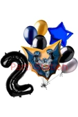 Batman 2 Yaş Rakam Yıldız Balon Set Yarasa Adam Batman Doğum Günü Parti Balon Set - 1