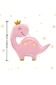 Pembe Dinozor 4 Yaş Pembe Renk Rakam Balon Set Sevimli Pembe Dinozor Konsept Doğum Günü Balon Set thumbnail 2