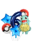 Pokemon Squirtle Konsept 6 Yaş Balon Set Pokemon Squirtle Balon Doğum Günü Folyo Balon Set thumbnail 1