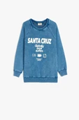 Koton Erkek Çocuk Pamuklu Baskı Detaylı Oversize Bisiklet Yaka Sweatshirt - 1