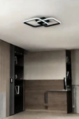 LEGACY Kira Modern Tasarım Siyah Renk Salon - Mutfak - Hol Beyaz Led 2 Li Avize - 3