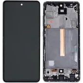 Samsung Galaxy A52 - SM-A525 Uyumlu Lcd Ekran Dokunmatik SERVİS Orijinali ÇITALI BEYAZ thumbnail 1