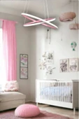 LEGACY Rings Modern Tasarım Pembe Renk - Yatak Odası - Salon -Çocuk Odası - Mutfak Beyaz Led 2 Li Avize - 1