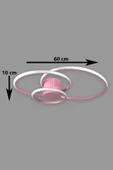 LEGACY Sole Modern Tasarım Pembe Renk Salon - Çocuk Odası - Hol Beyaz Led 3 Lü Avize - 2