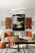 LEGACY Rings Modern Tasarım Beyaz Renk - Yatak Odası - Salon - Çocuk Odası - Mutfak Beyaz Led 2 Li Avize - 3