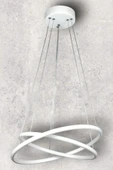 LEGACY Rings Modern Tasarım Beyaz Renk - Yatak Odası - Salon - Çocuk Odası - Mutfak Beyaz Led 2 Li Avize - 5